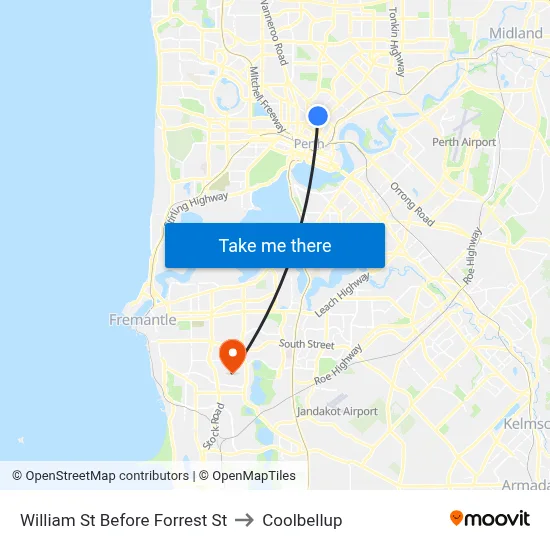 William St Before Forrest St to Coolbellup map