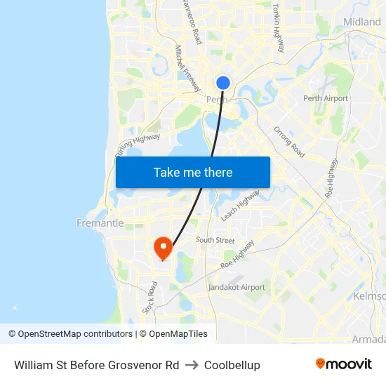 William St Before Grosvenor Rd to Coolbellup map