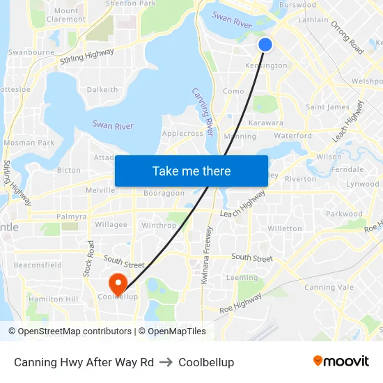 Canning Hwy After Way Rd to Coolbellup map