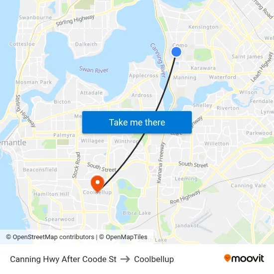 Canning Hwy After Coode St to Coolbellup map