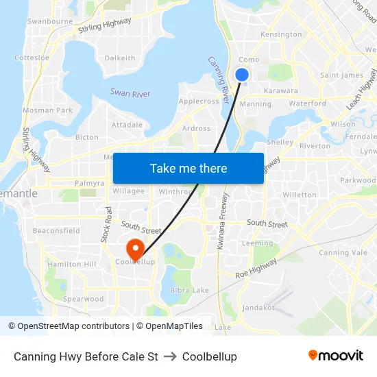 Canning Hwy Before Cale St to Coolbellup map