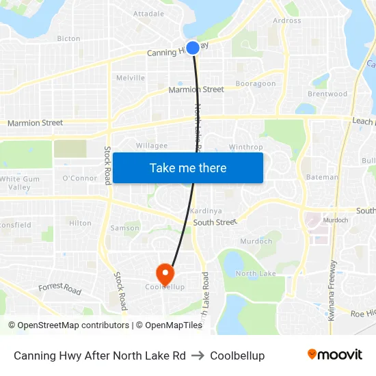 Canning Hwy After North Lake Rd to Coolbellup map