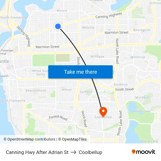 Canning Hwy After Adrian St to Coolbellup map