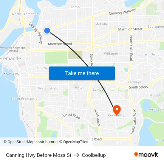 Canning Hwy Before Moss St to Coolbellup map