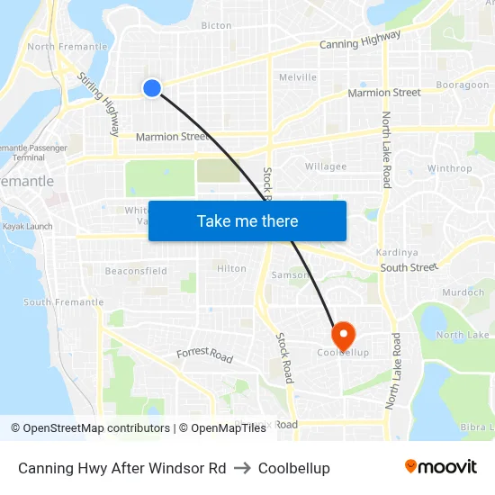 Canning Hwy After Windsor Rd to Coolbellup map