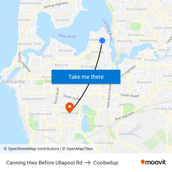 Canning Hwy Before Ullapool Rd to Coolbellup map