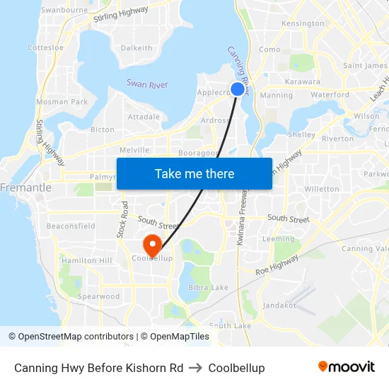 Canning Hwy Before Kishorn Rd to Coolbellup map