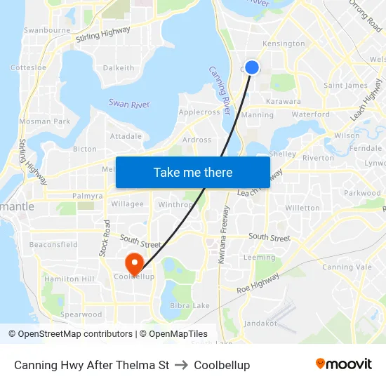 Canning Hwy After Thelma St to Coolbellup map