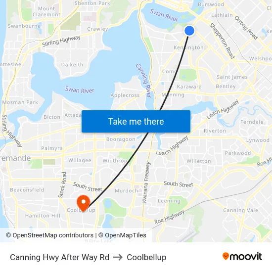 Canning Hwy After Way Rd to Coolbellup map