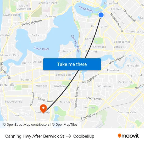 Canning Hwy After Berwick St to Coolbellup map