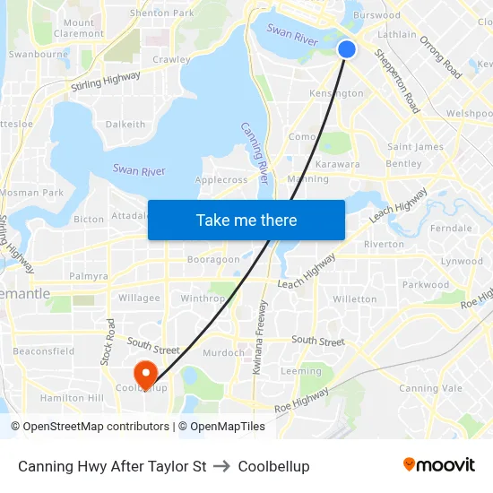 Canning Hwy After Taylor St to Coolbellup map