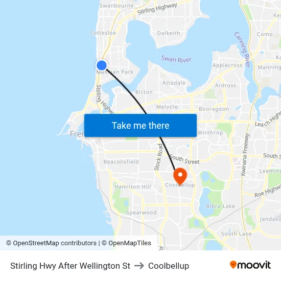 Stirling Hwy After Wellington St to Coolbellup map