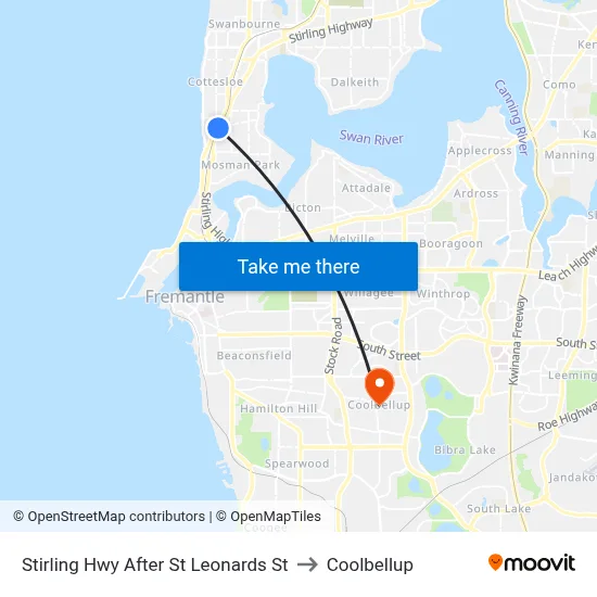 Stirling Hwy After St Leonards St to Coolbellup map
