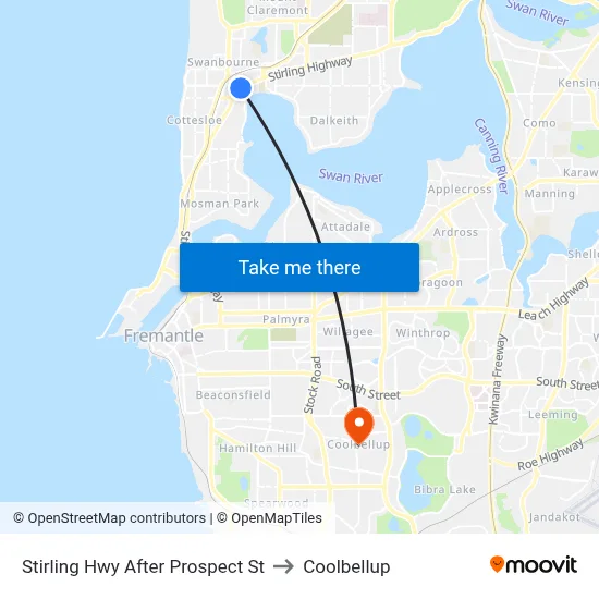 Stirling Hwy After Prospect St to Coolbellup map