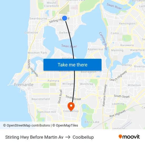 Stirling Hwy Before Martin Av to Coolbellup map