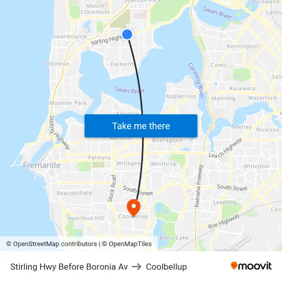 Stirling Hwy Before Boronia Av to Coolbellup map