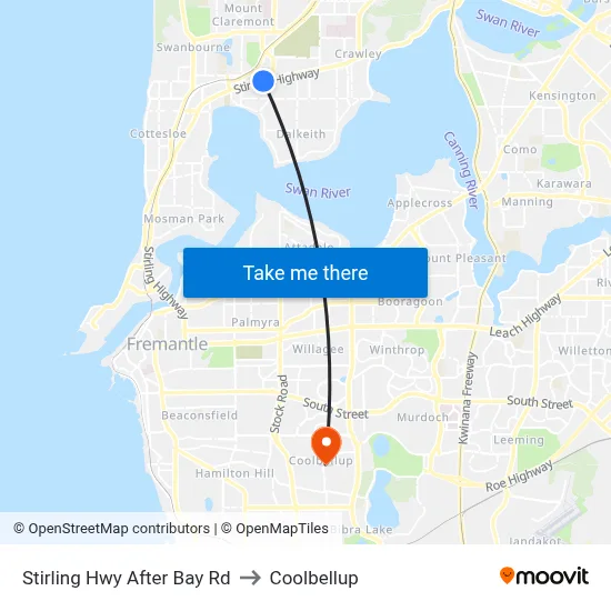 Stirling Hwy After Bay Rd to Coolbellup map