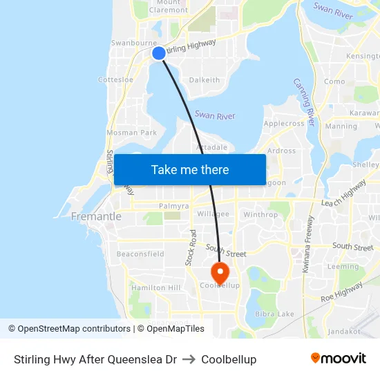 Stirling Hwy After Queenslea Dr to Coolbellup map