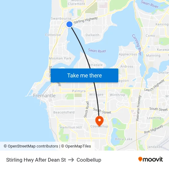 Stirling Hwy After Dean St to Coolbellup map