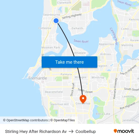 Stirling Hwy After Richardson Av to Coolbellup map