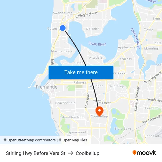 Stirling Hwy Before Vera St to Coolbellup map