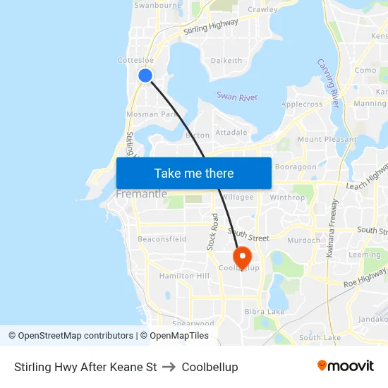 Stirling Hwy After Keane St to Coolbellup map
