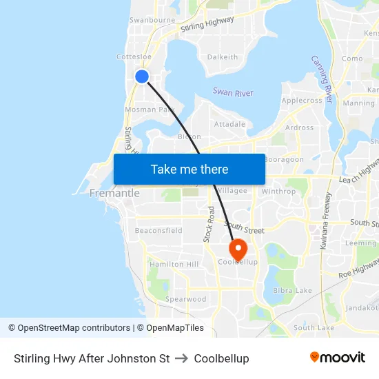 Stirling Hwy After Johnston St to Coolbellup map