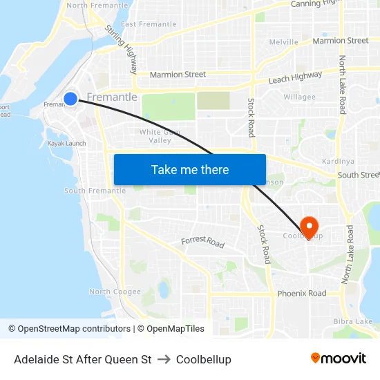 Adelaide St After Queen St to Coolbellup map
