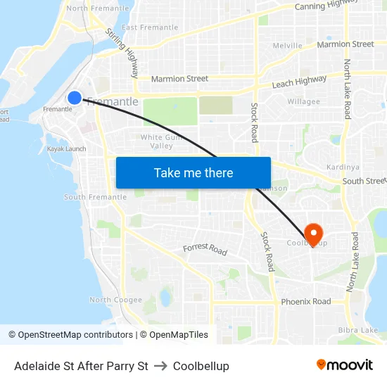 Adelaide St After Parry St to Coolbellup map
