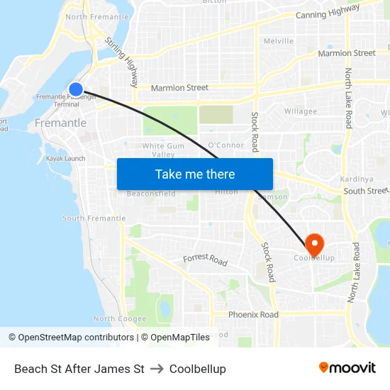 Beach St After James St to Coolbellup map