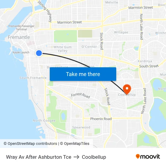 Wray Av After Ashburton Tce to Coolbellup map
