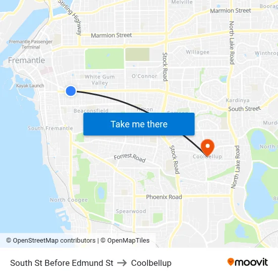 South St Before Edmund St to Coolbellup map