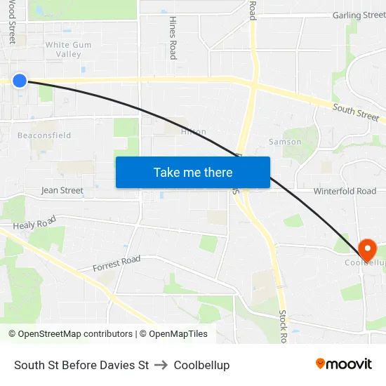South St Before Davies St to Coolbellup map