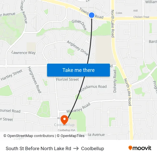 South St Before North Lake Rd to Coolbellup map