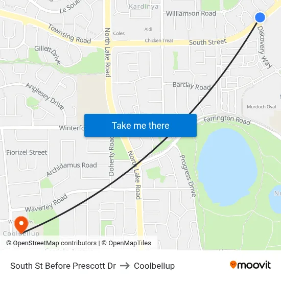 South St Before Prescott Dr to Coolbellup map