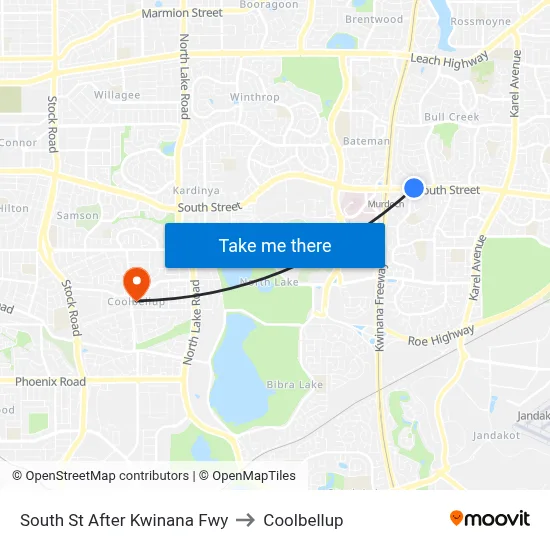 South St After Kwinana Fwy to Coolbellup map