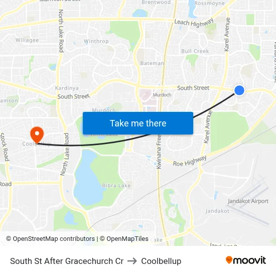 South St After Gracechurch Cr to Coolbellup map