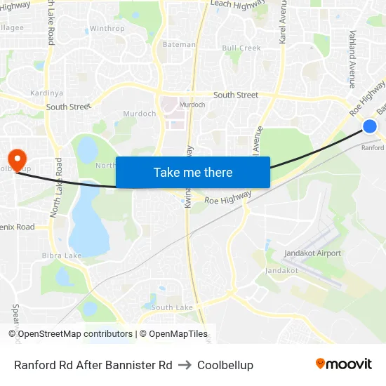 Ranford Rd After Bannister Rd to Coolbellup map