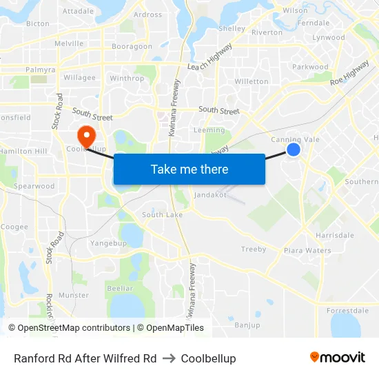 Ranford Rd After Wilfred Rd to Coolbellup map
