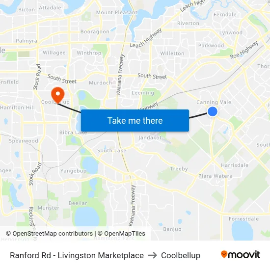 Ranford Rd - Livingston Marketplace to Coolbellup map