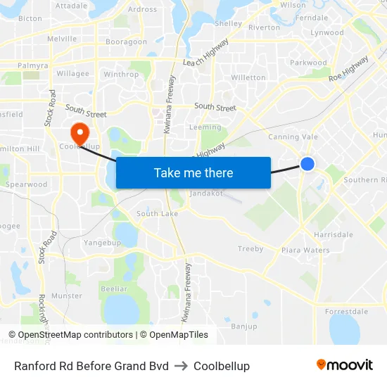 Ranford Rd Before Grand Bvd to Coolbellup map
