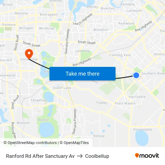 Ranford Rd After Sanctuary Av to Coolbellup map