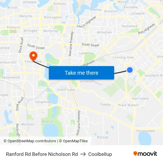 Ranford Rd Before Nicholson Rd to Coolbellup map