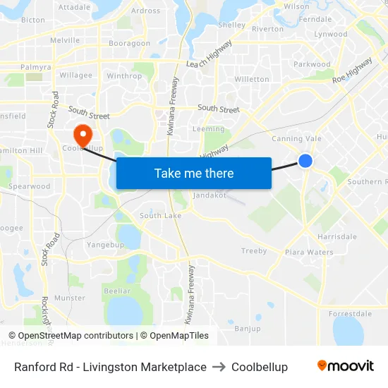 Ranford Rd - Livingston Marketplace to Coolbellup map