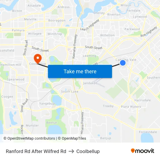 Ranford Rd After Wilfred Rd to Coolbellup map