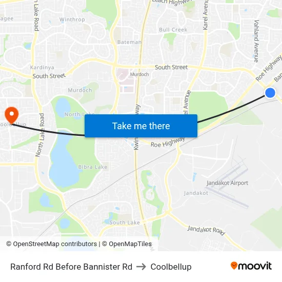 Ranford Rd Before Bannister Rd to Coolbellup map