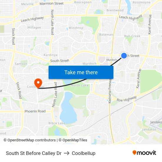 South St Before Calley Dr to Coolbellup map