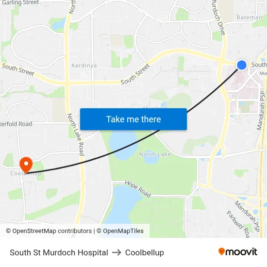South St Murdoch Hospital to Coolbellup map