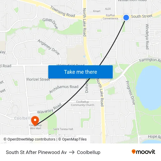 South St After Pinewood Av to Coolbellup map