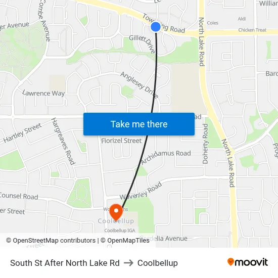 South St After North Lake Rd to Coolbellup map